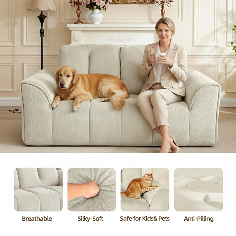 Begpak Chenille Loveseat Sofa image number 3