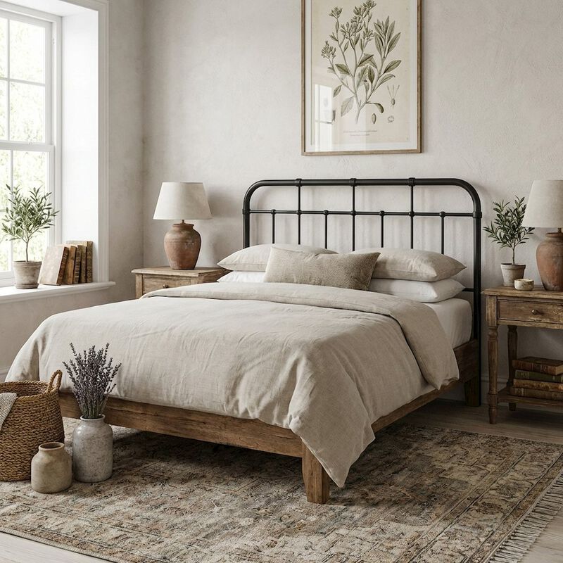Metal King Headboard with Sleek Design and Durable Construction for Bedroom image number 3