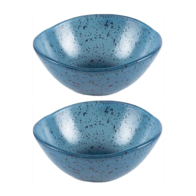 Turgla Fusion Glass dia.5.5" h:2" 14 oz. Round Blue Glass Bowl (Set of 2) image number 0