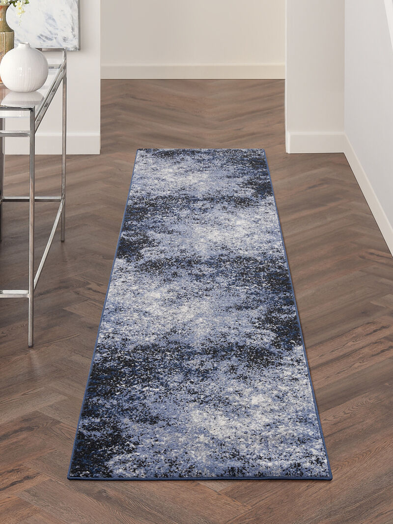 Passion PSN10 Light Blue/Black 2'2" x 10' Rug