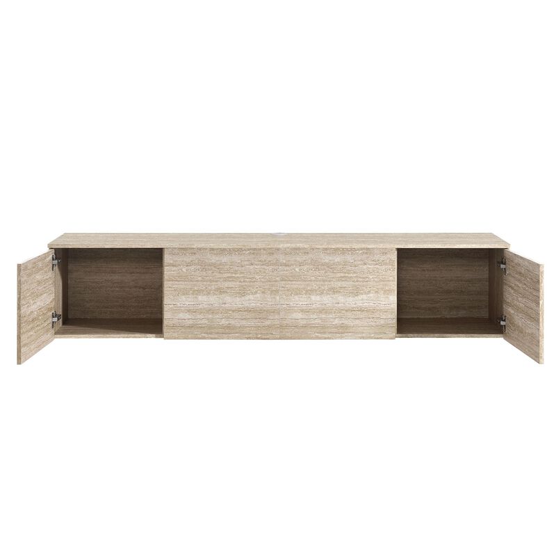 Modway Terra Wall Mounted Floating TV Stand in Travertine image number 8