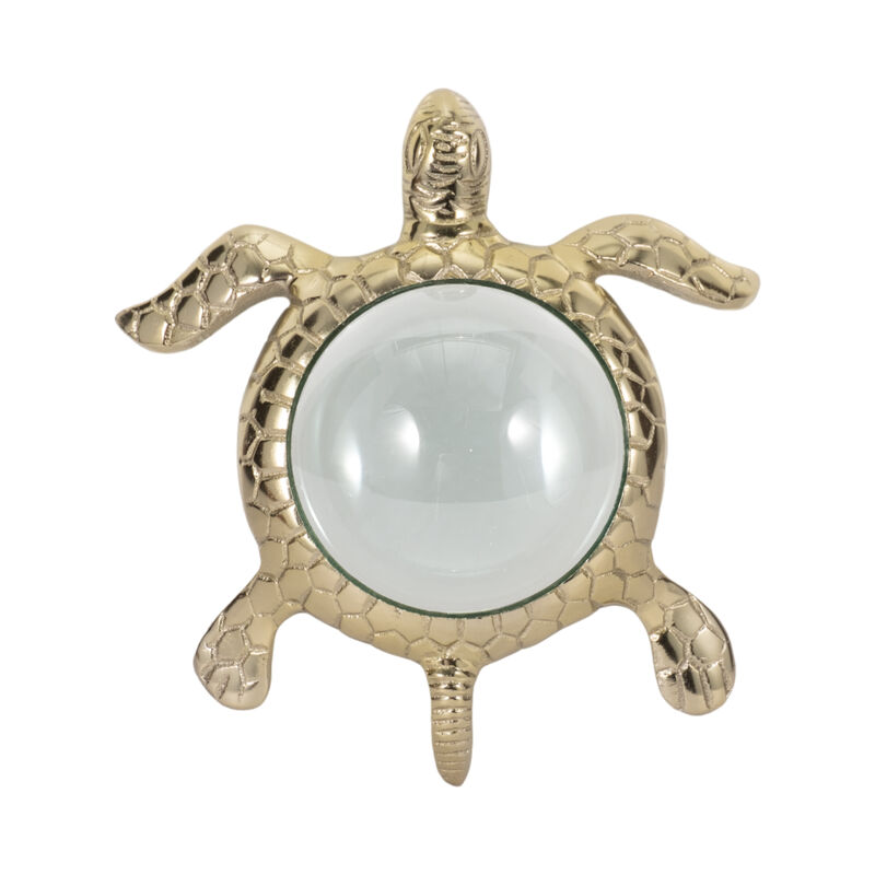 6" Sea Turtle Magnifying Glass, Gold image number 1