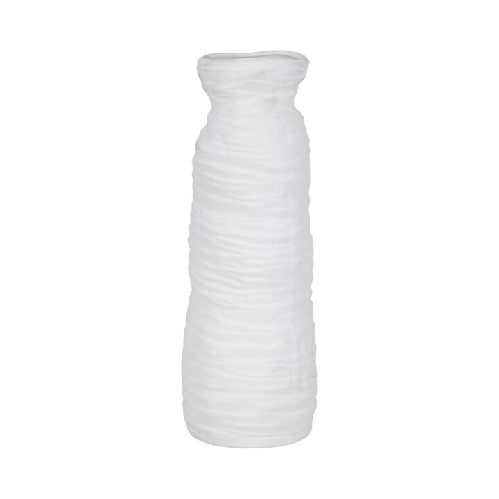 19" Horiz. Ribbed Matte Vase