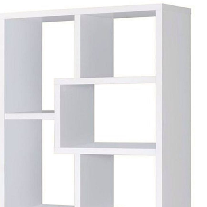 Mesmerizing Multiple Cubed Rectangular Bookcase, White-Benzara