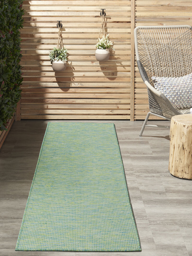 Positano POS01 Blue/Green 2'2" x 12' Rug image number 1