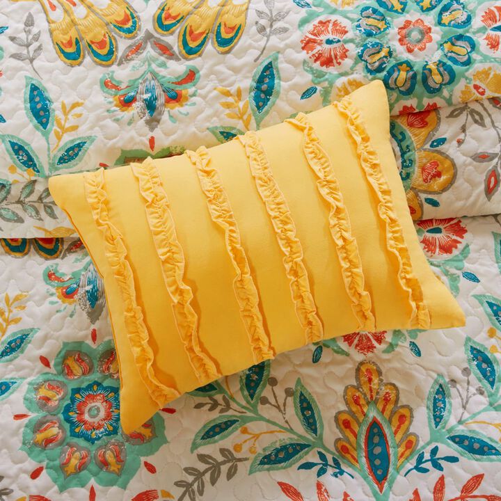 Gracie Mills Reilly Boho Reversible Quilt Set with Throw Pillows