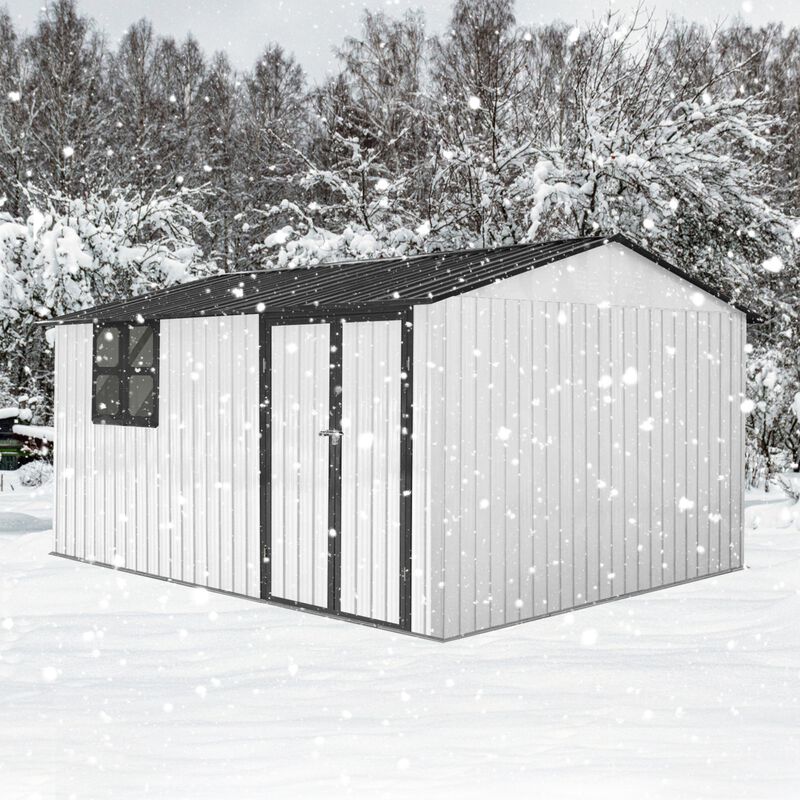 12x10Ft Metal Outdoor Storage Shed with Window image number 4