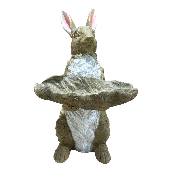 Braxti Bunny Statue Holding Decor