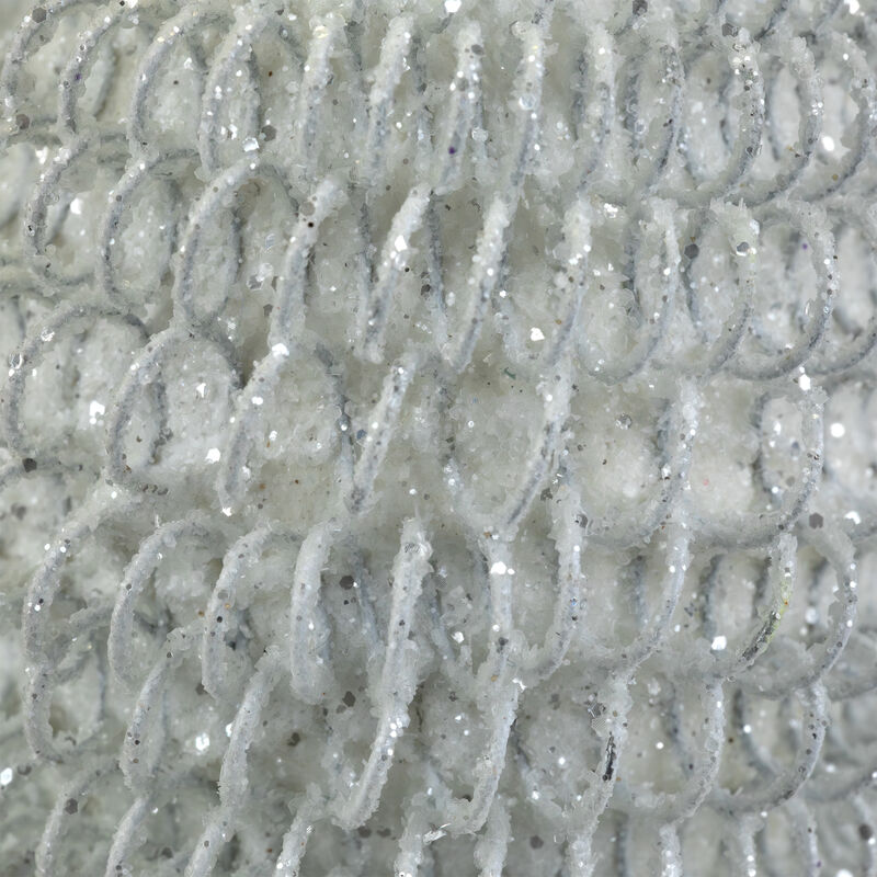 5.5" White Glitter Spiral Coiled Wire Finial Christmas Ornament image number 5