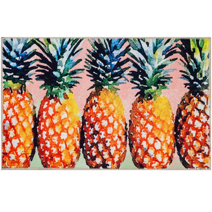 Olivia's Home Tropical Pineapples Indoor/Outdoor Decorative Accent Rug - 22"x32"