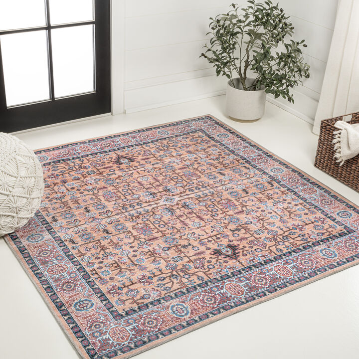 Kemer All-Over Persian Machine-Washable Square Area Rug