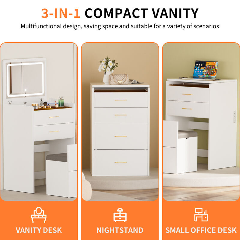 Relvap Vanity Desk with open Top Mirror image number 2