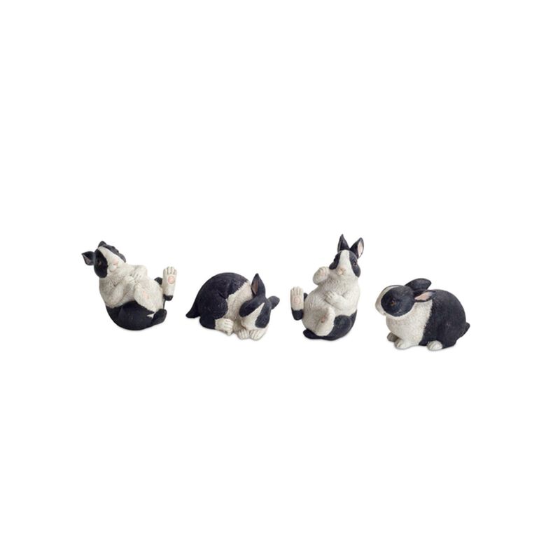 Decorative Resin Rabbits Set of 16 for Holiday and Seasonal Display