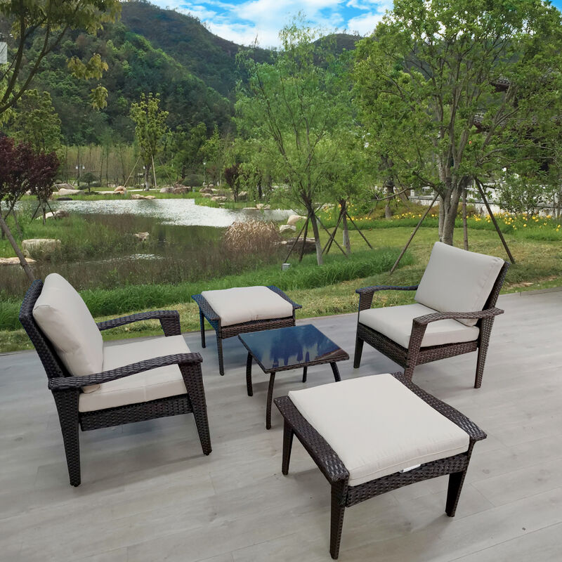 Streamdale Rattan Wicker Patio Lounge Chairs image number 8