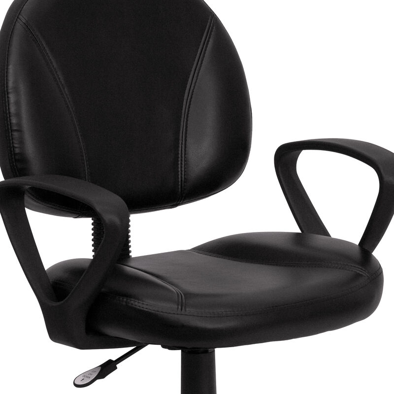 Ronald Mid-Back LeatherSoft Swivel Ergonomic Task Office Chair with Back Depth Adjustment and Arms