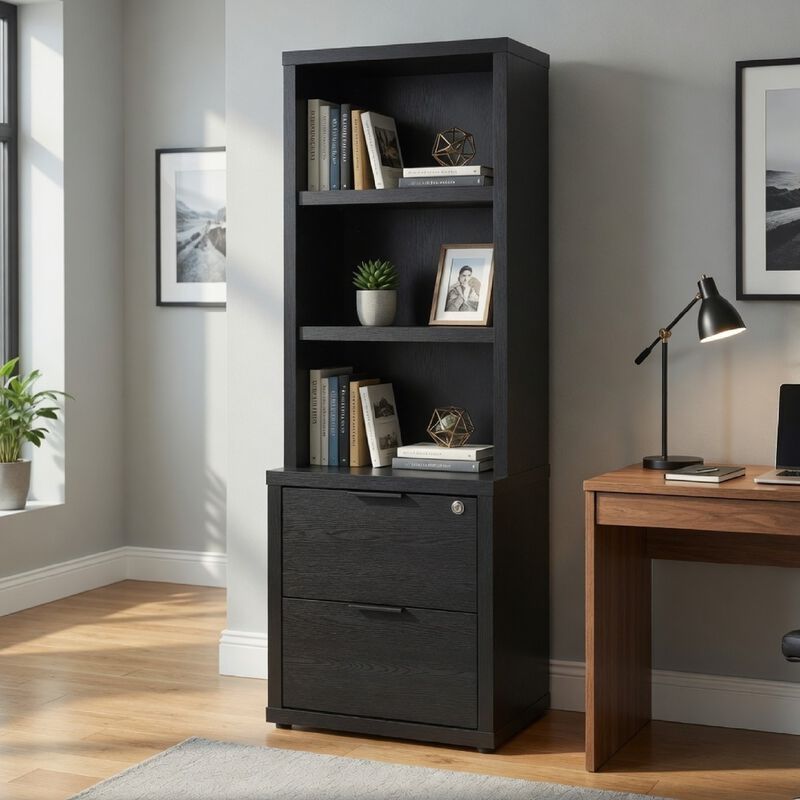 Park Bookcase with 3 Open Shelves, 2 Drawers image number 8