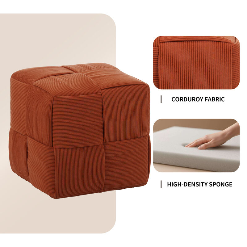 GOODSILO Versatile Square Ottoman Foot Rest with Soft Corduroy Upholstery for Living Room Comfort image number 8