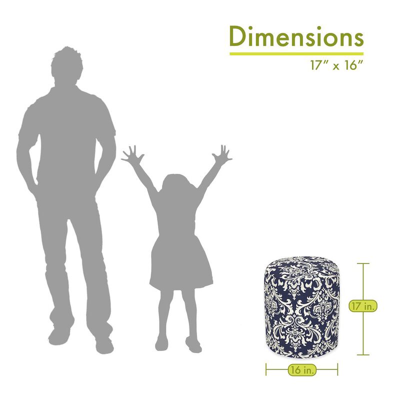 Majestic Home Goods Pouf French Quarter Navy