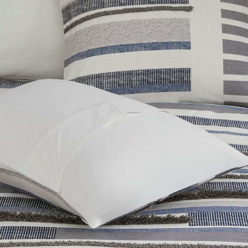 Gracie Mills Oconnor 3 Piece Boho Cotton Printed Duvet Cover Set with Trims