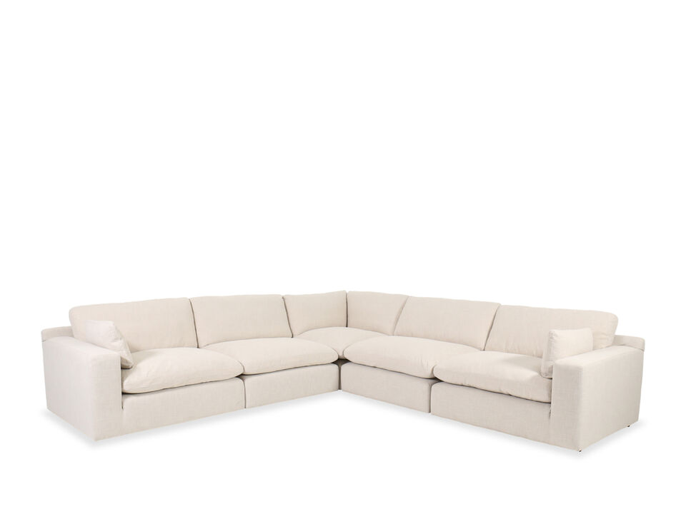 Elyza Five-Piece Sectional in White Cream