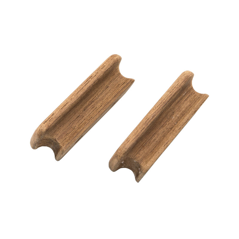 HomeRoots Set of Two Brown Teak Wood Drawer Pull Knobs image number 3