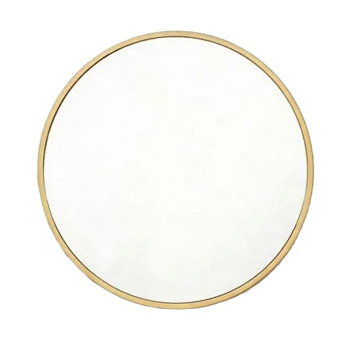 HomeRoots 24" Gold Aluminum Round Framed Accent Mirror