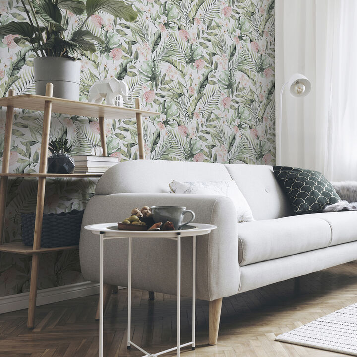 Harrietta Green Tropical Floral Wallpaper
