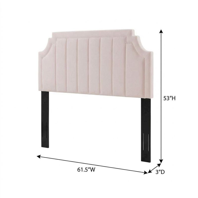 Channel Tufted Velvet Full/Queen Headboard with Performance Fabric Upholstery image number 1