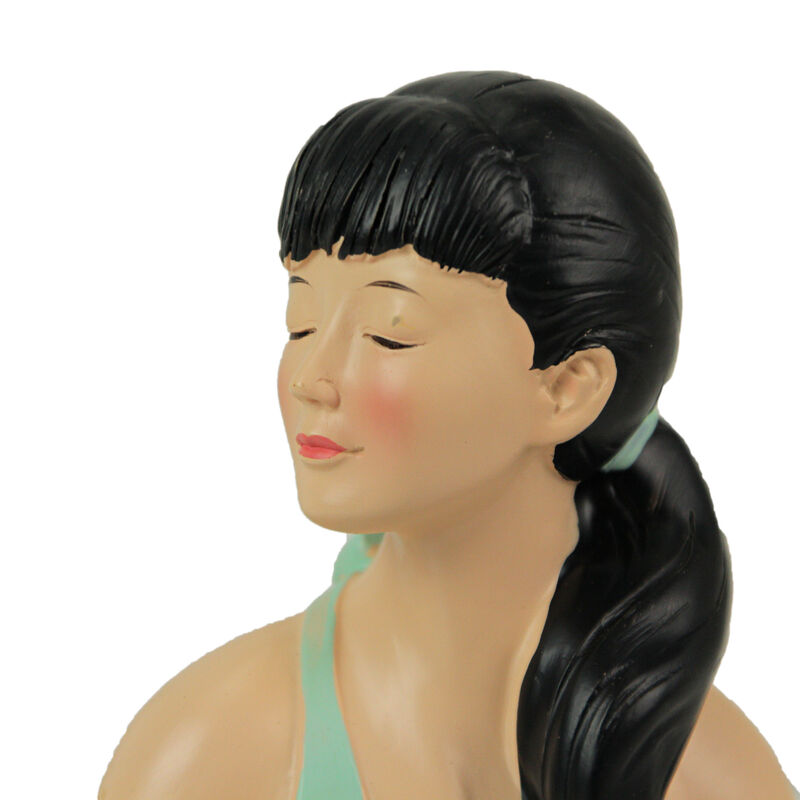 Brunette Bathing Beauty Figurine &ndash; Vintage Charm in Striped Swimsuit image number 3