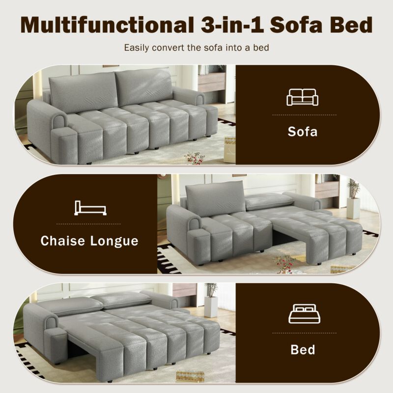 Rerjeb Teddy 3-in-1 Convertible Sleeper Sofa Bed image number 8
