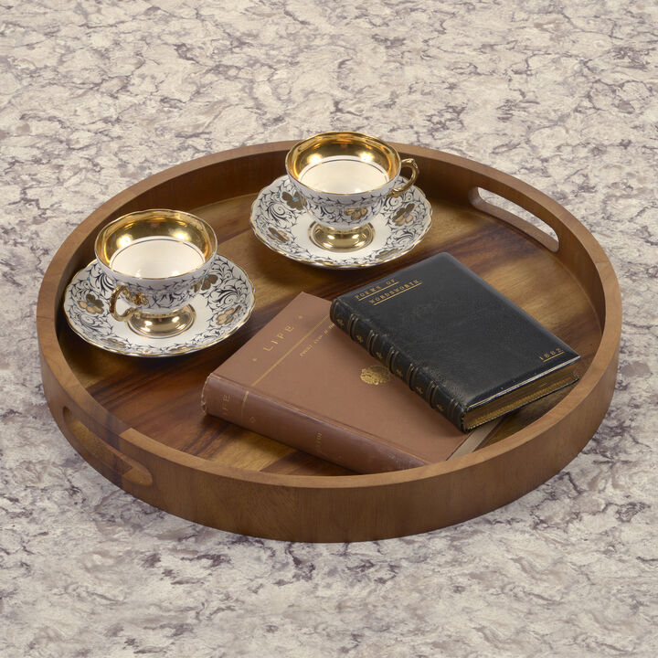 Round Serving Tray - 17" - Solid Bottom