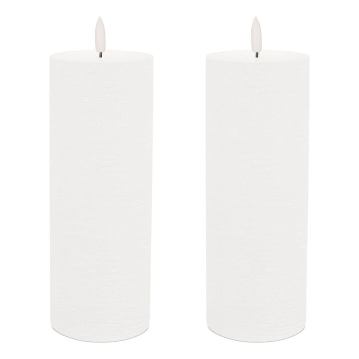 HomeRoots Set of Two Unscented Candle Flameless Pillar Candles