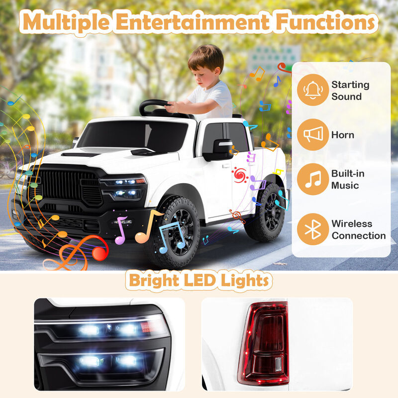 2 Seater Electric Ride On Truck for Big Kids with Remote and Music for Backyard image number 5