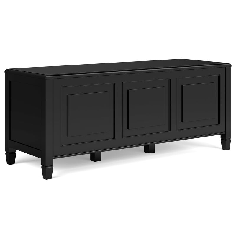Connaught SOLID WOOD 51 inch Wide Traditional Storage Bench Trunk in Black