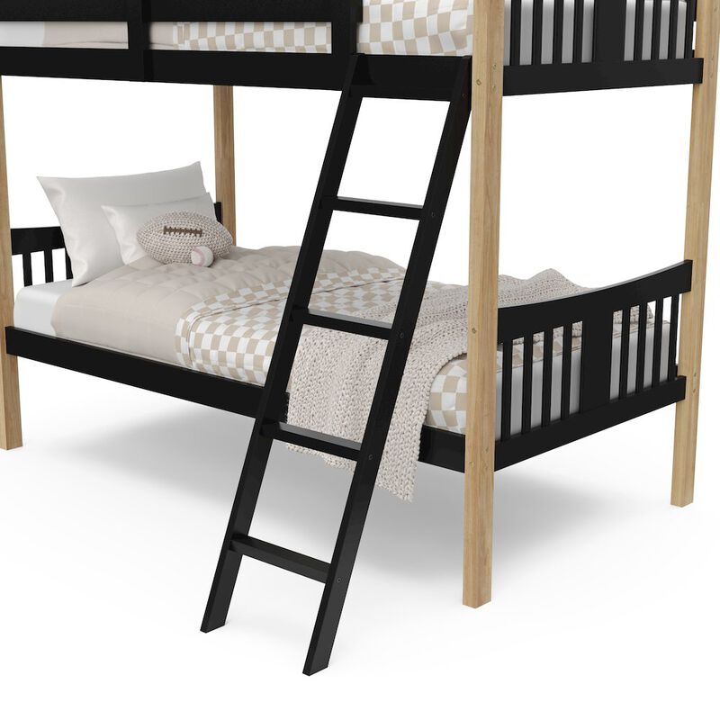 Storkcraft Caribou Twin-over-Twin Bunk Bed (Black with Natural)