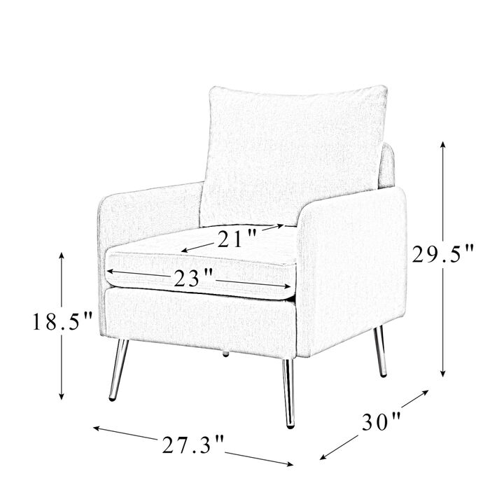 Aetna Armchair with Metal Legs