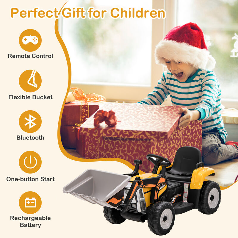 Battery Powered Kids Excavator Ride On Toy with Adjustable Arm and Shovel Bucket-yellow image number 4