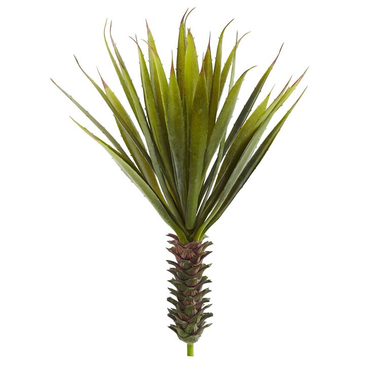 Nearly Natural 18-in Spiky Agave Plant (Set of 2)