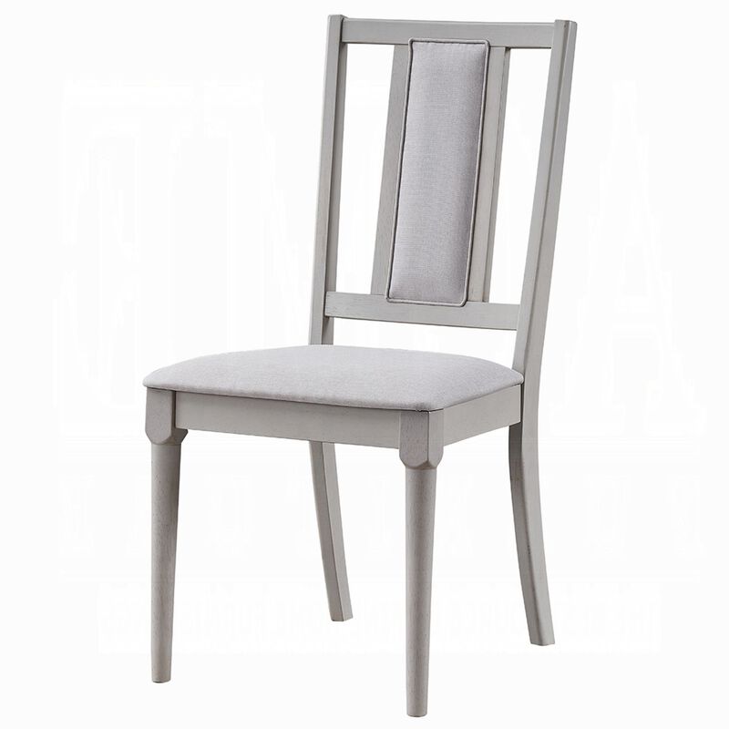 Mori Dining Side Chair Set of 2, Cutout Back, Linen Seat, Natural Gray