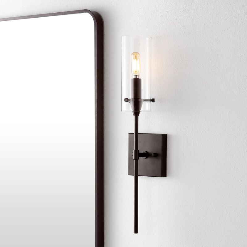 Cato Bohemian Farmhouse Iron/Glass LED Vanity