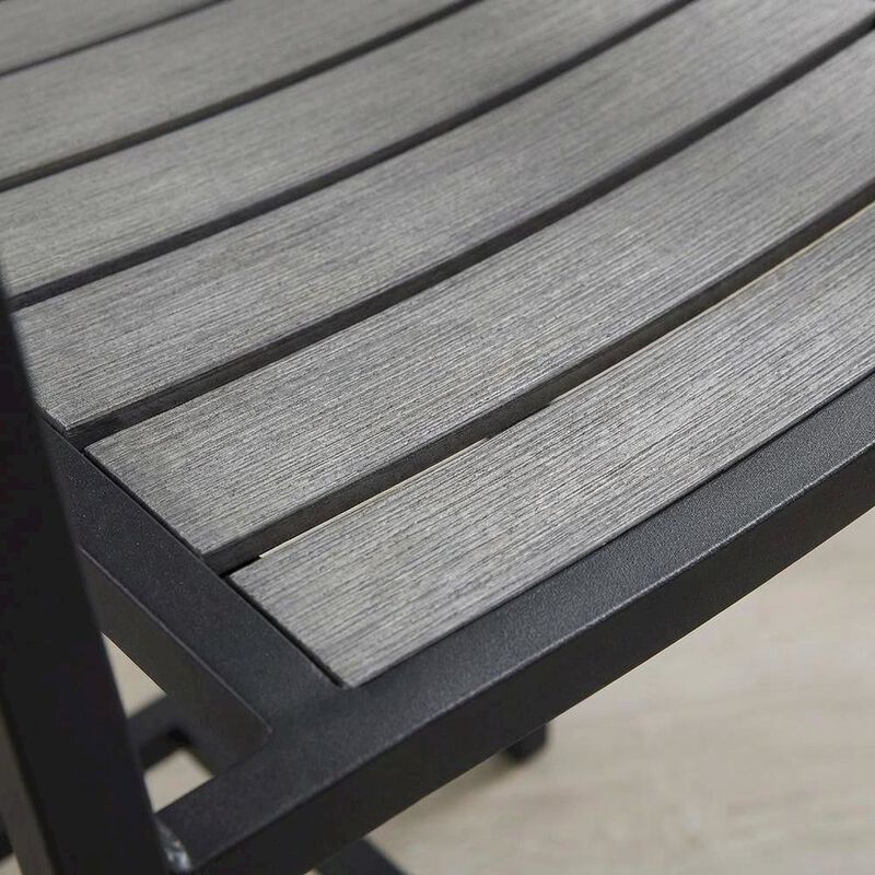 Outdoor Bar Stool Set with Aluminum Finish, Armrest & Backrest Comfort image number 5
