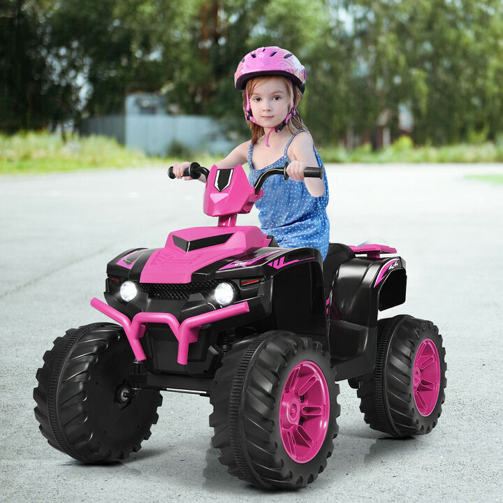 12V Electric Kids ATV Ride On Toy with LED Lights and Treaded Tires