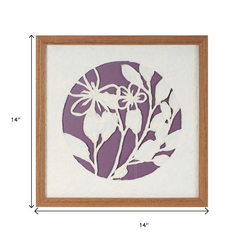 HomeRoots Set Of Two Purple And White Floral Brown Framed Wall Art image number 4