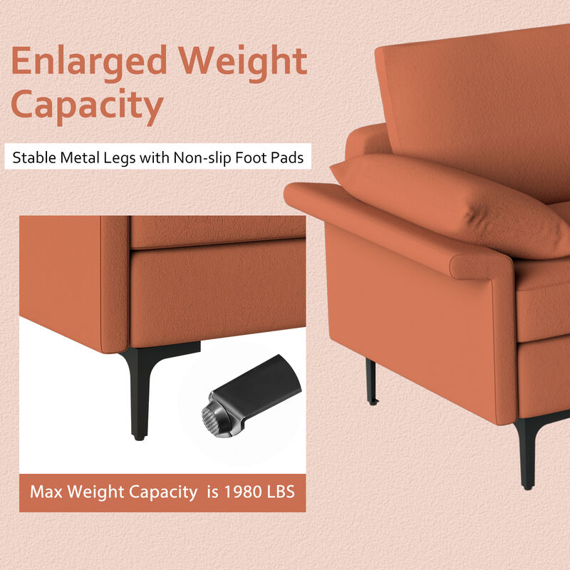 3-Seat Sectional Sofa with 2 USB Ports for 3-4 People Perfect for Modern Living Rooms image number 5