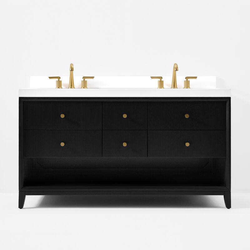 Momo 60 in. Bath Vanity Set with White Quartz Vanity Top and White Undermount Basin image number 0