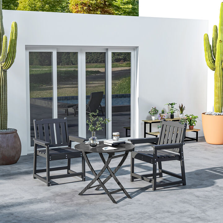 Hivvago 2-Piece HDPE Outdoor Chair Set for Garden, Deck, or Porch