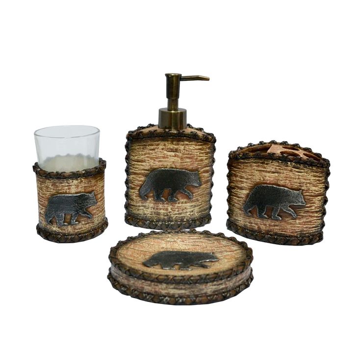 Bear 4-Piece Bath Accessory Set