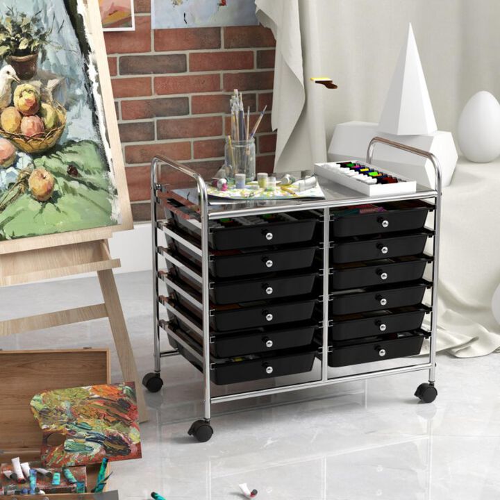 Hivvago 12 Drawers Rolling Storage Cart for Home and Office