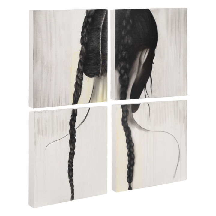 S/4 Hand Painted Braided Girl