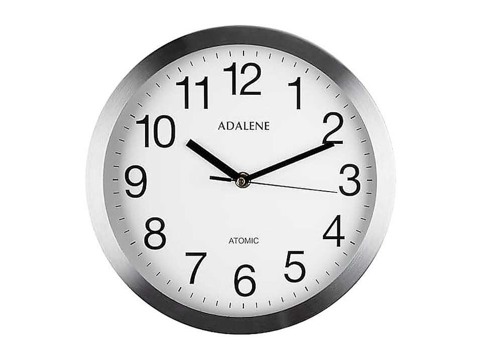 Modern Atomic Wall Clock Decor Automatically Sets Itself Vintage Metal 10 Inch
